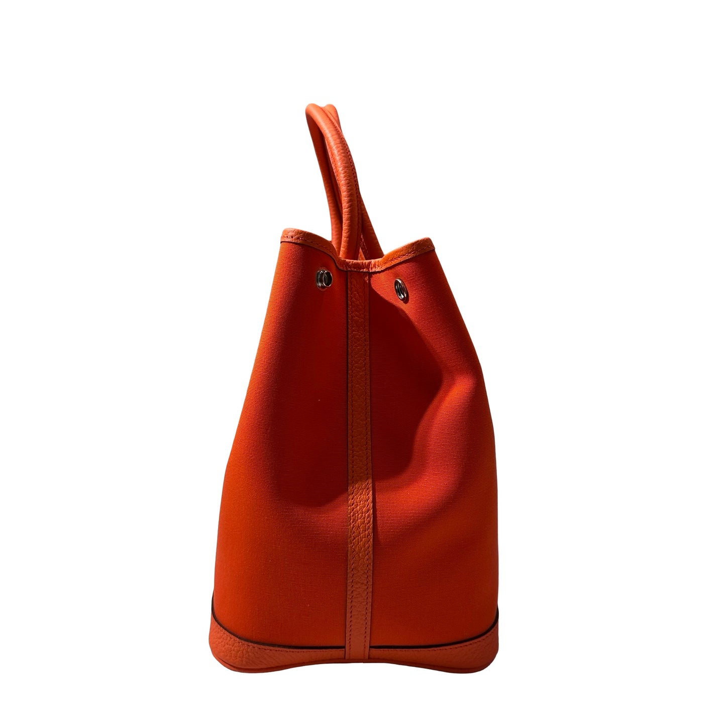 Used HERMÈS Canvas Garden Party 36 Tote Bag Orange (93) PHW