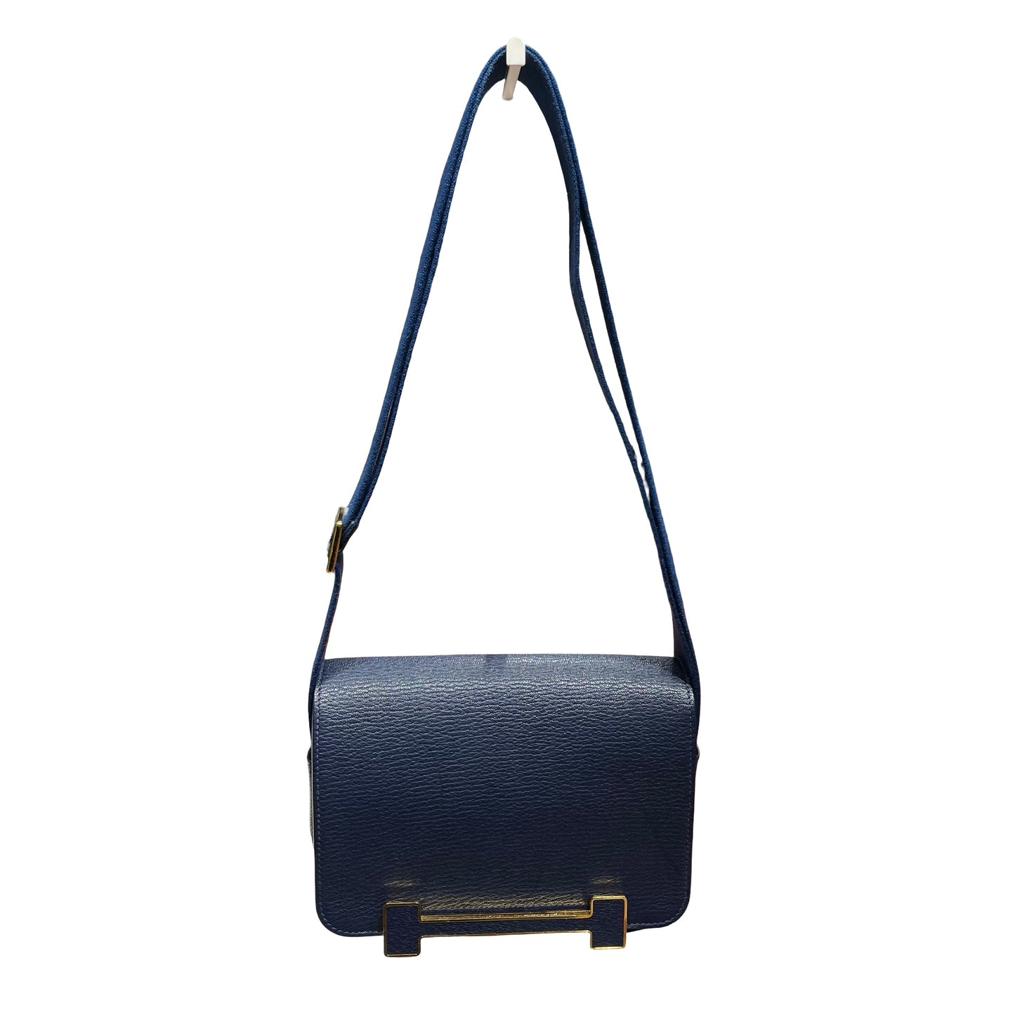 Used HERMÈS Geta Shoulder Bag Navy Blue GHW