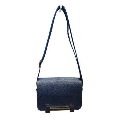Used HERMÈS Geta Shoulder Bag Navy Blue GHW