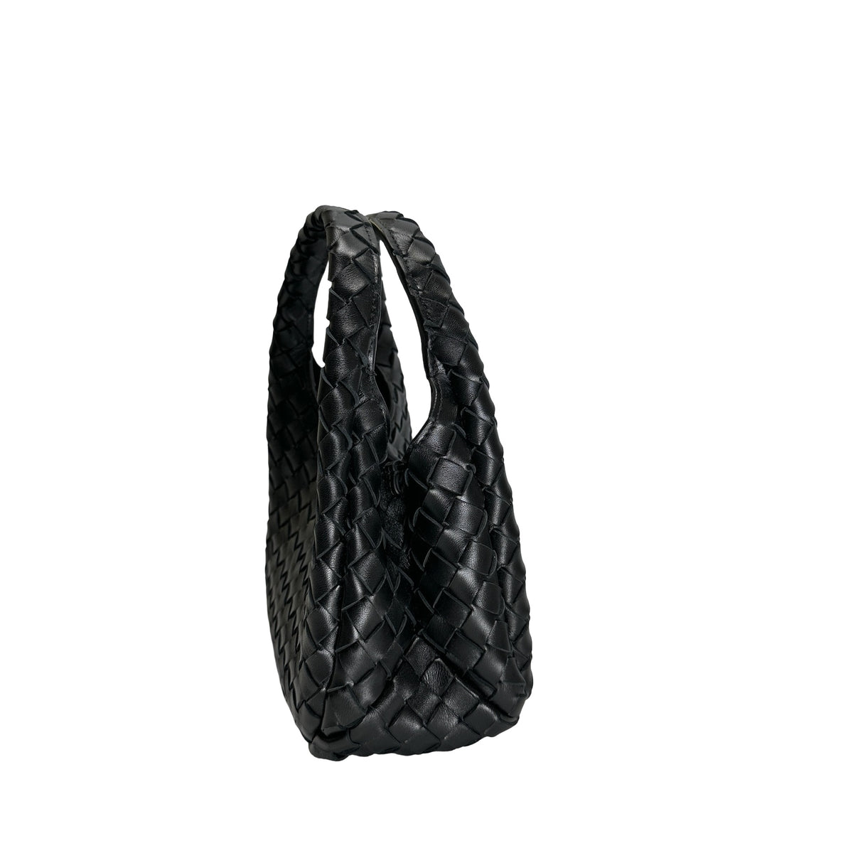Used BOTTEGA VENETA Intrecciato Leather Jodie Handbag Black