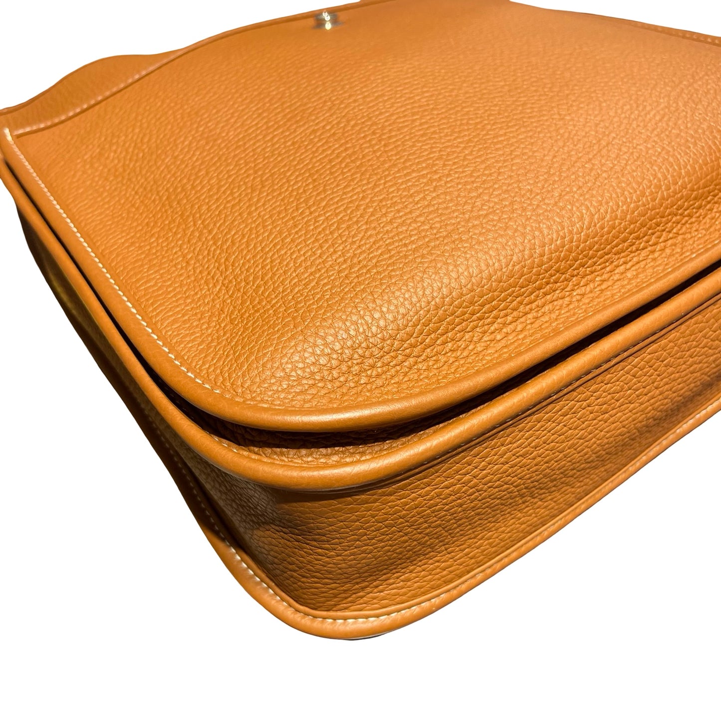 Used HERMÈS Clemence leather Evelyne Shoulder Bag Brown PHW