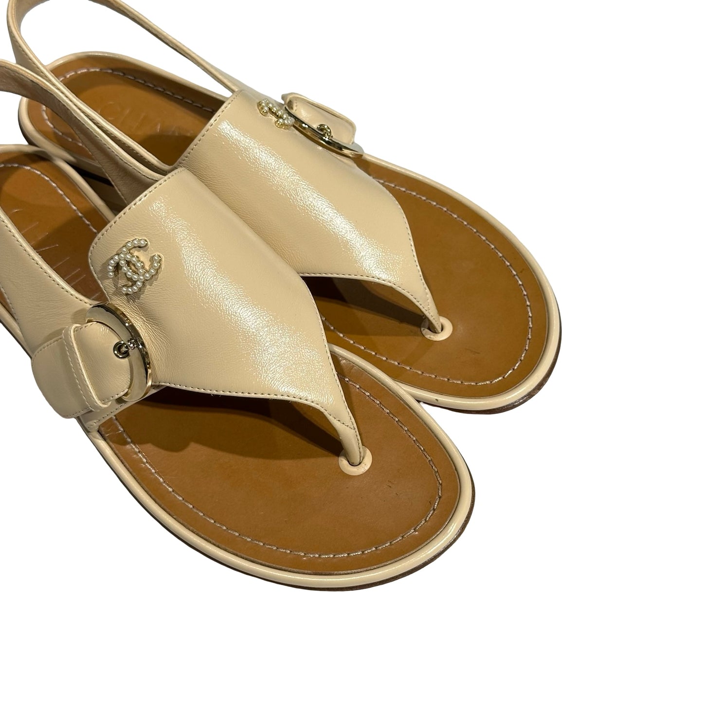 Used CHANEL Sandals Beige Sandals Beige