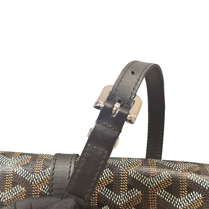Used GOYARD Canvas SAC BELVEDERE Cross Body Bag Brown Black