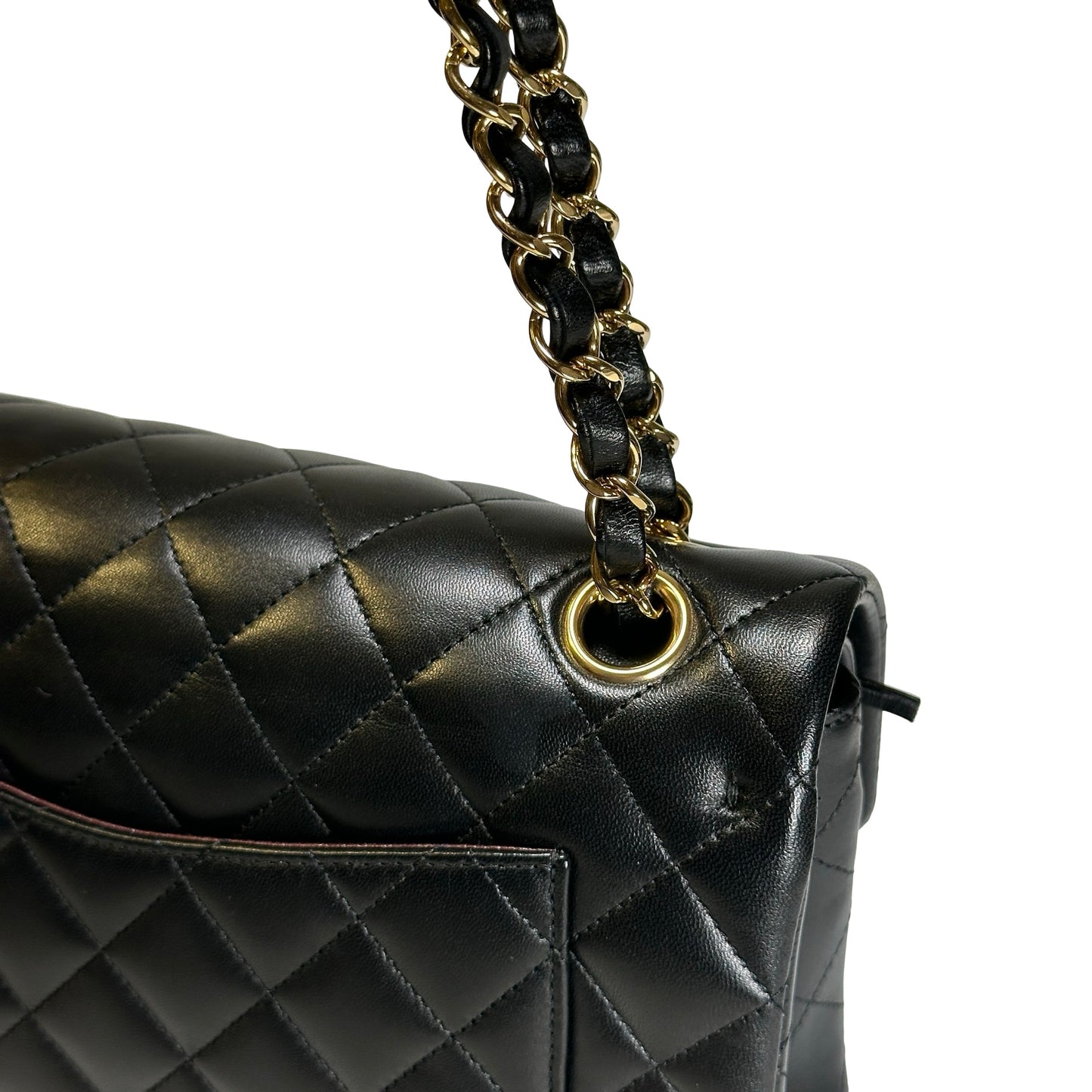 Brand New CHANEL Quilted Lambskin Classic Flap Chain Shoulder Bag Black GHW