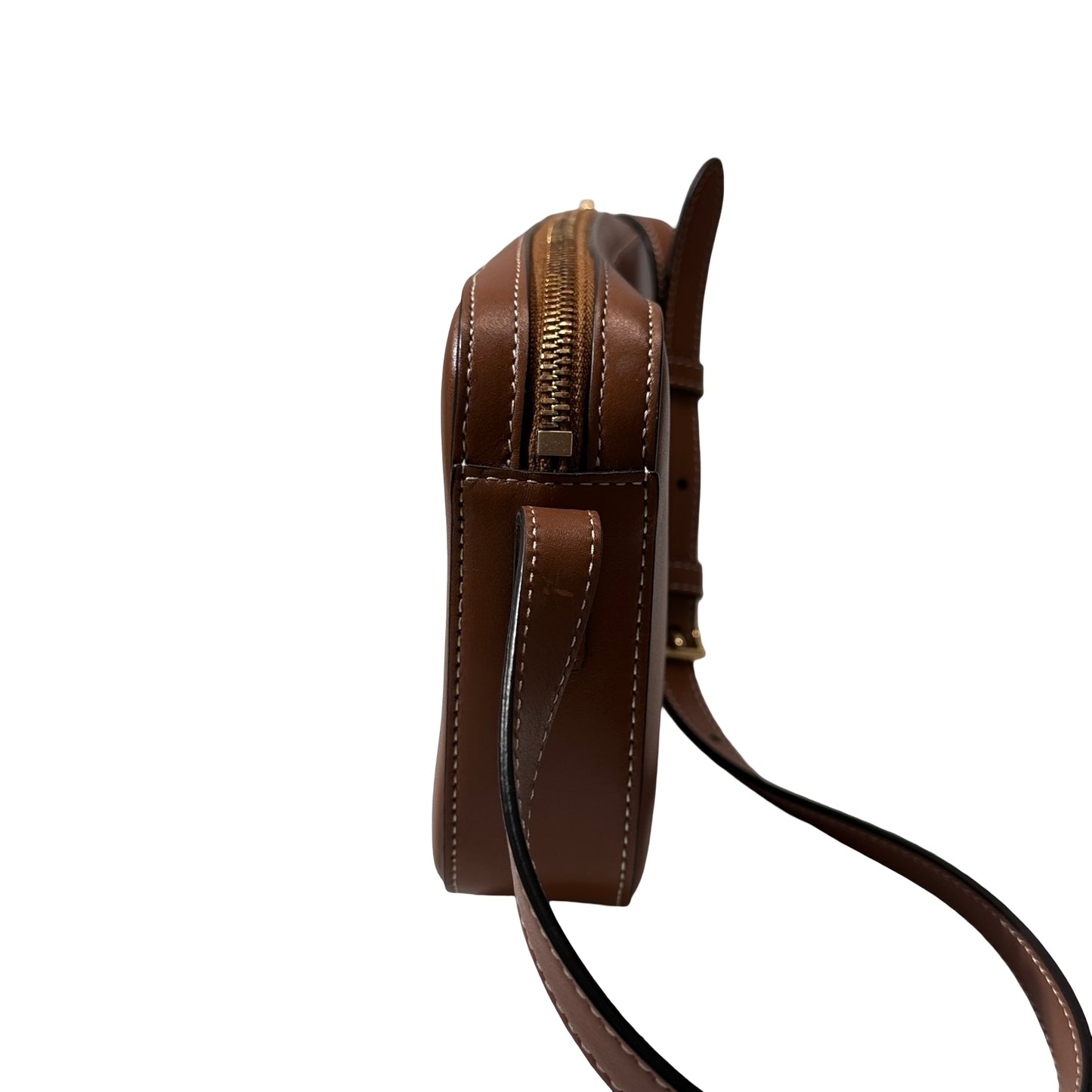 CELINE Smooth Calfskin Triomphe Hobo Camera Bag Brown