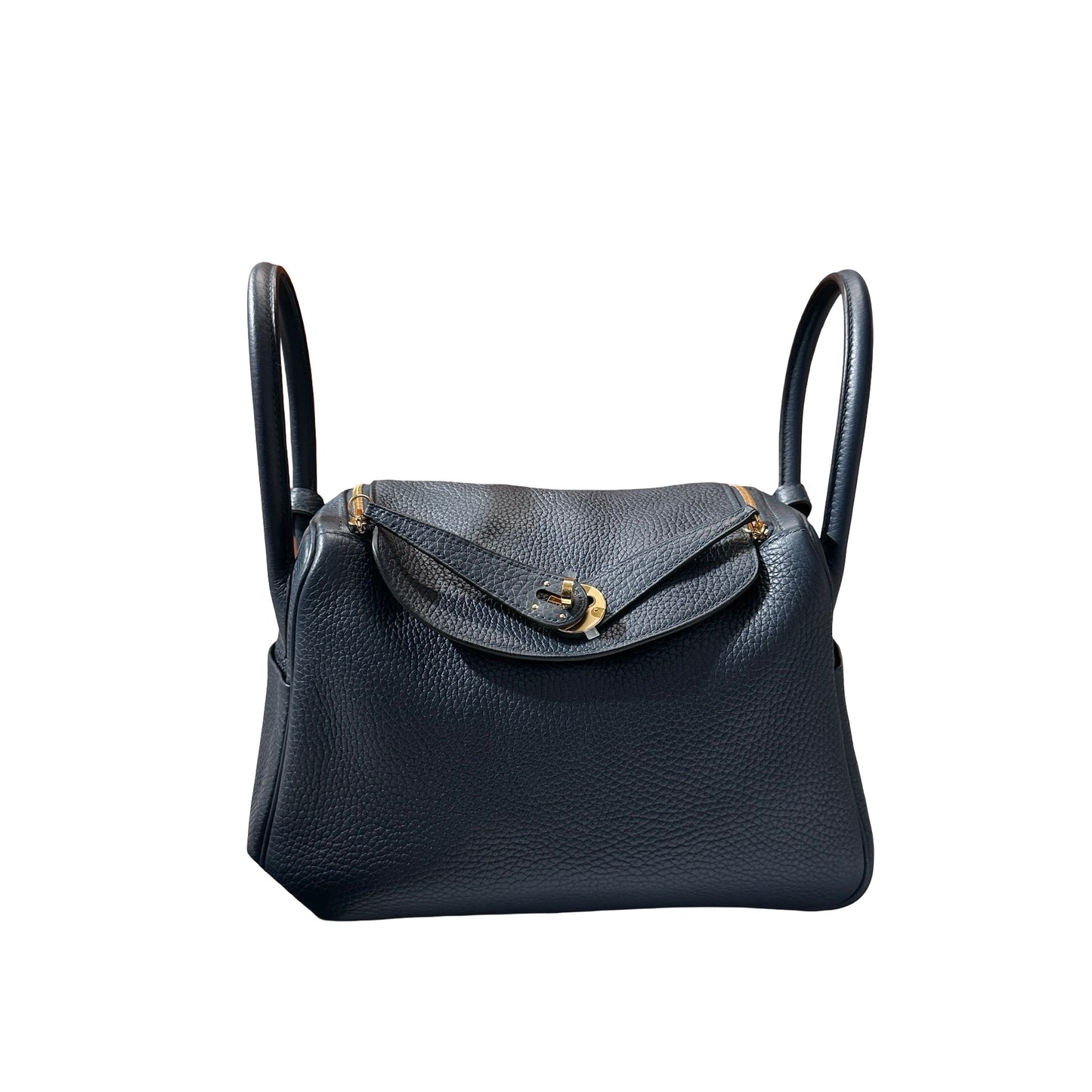 Used Hermès Caviar skin Lindy 26 Shoulder Bag Dark green GHW