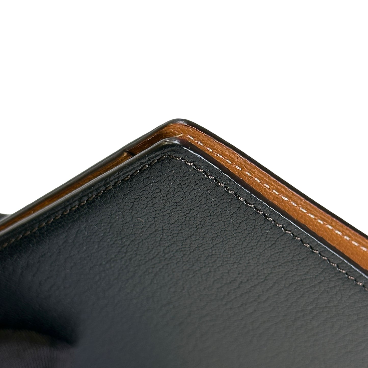 CARTIER Grained Leather Grained Leather Cover Passport Case Black
