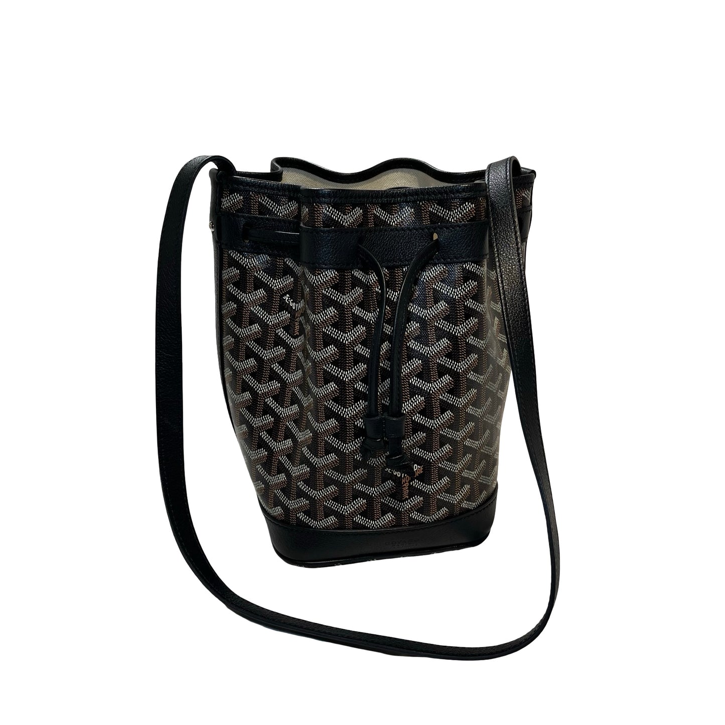 GOYARD Petit Flot Bucket Bag Black Brown PHW