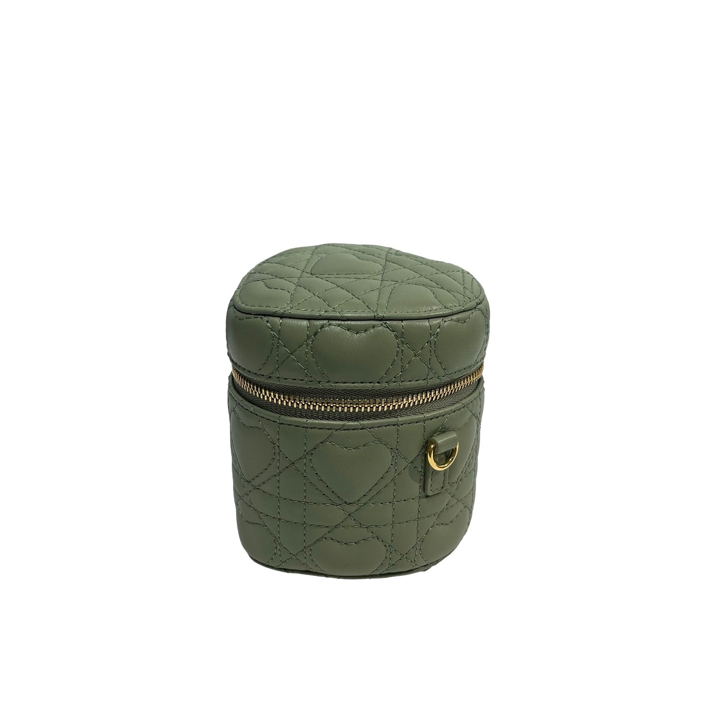 Used DIOR Cannage Lambskin Lady Dior Micro Vanity Case Vanity case Green GHW
