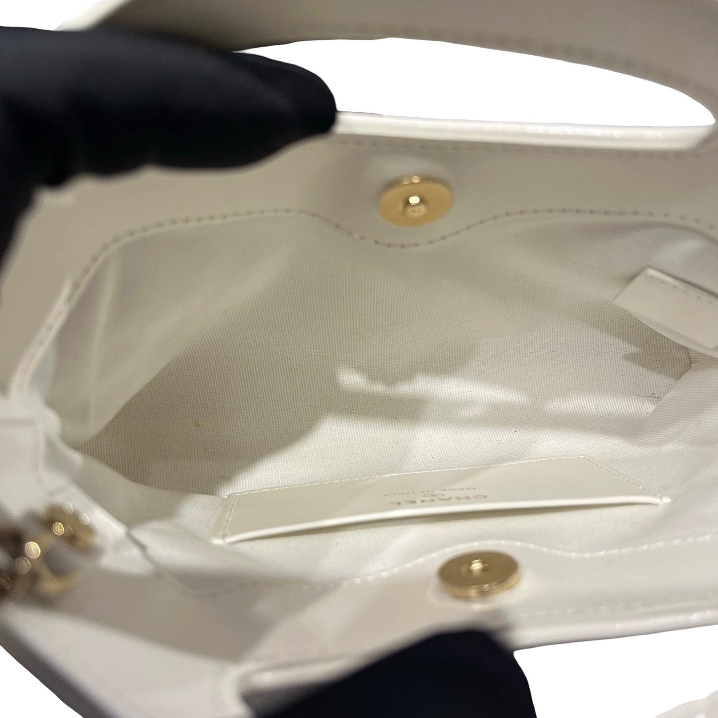 Used CHANEL 31 Nano Shoulder Bag White GHW