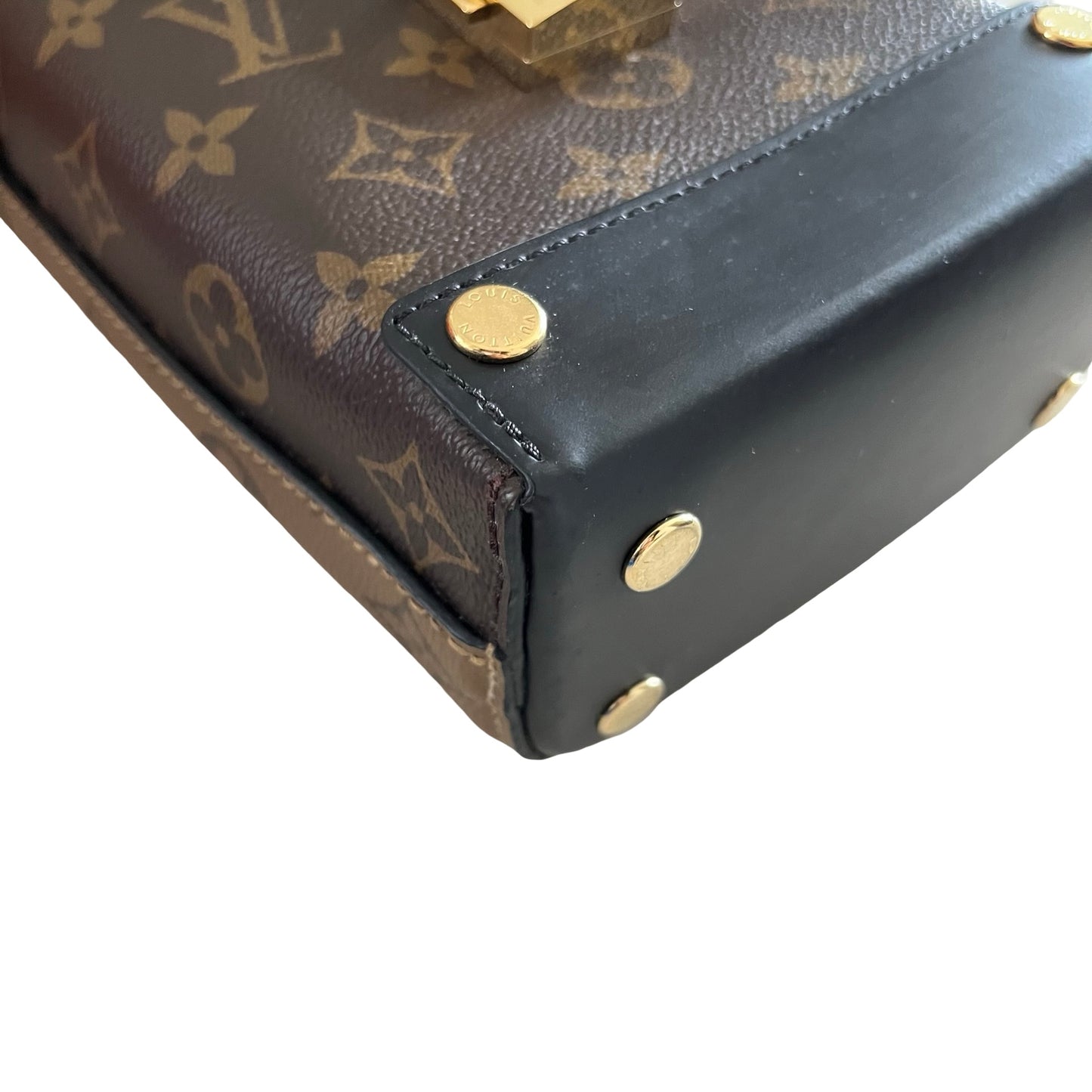 Used LOUIS VUITTON Monogram Nano Lockit Cross body bag Brown Black