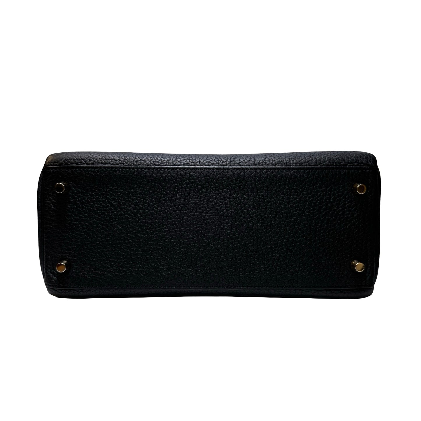 Used Hermès Clemence leather Kelly 28 Handbag Black GHW