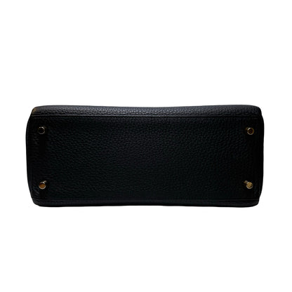 Used Hermès Clemence leather Kelly 28 Handbag Black GHW