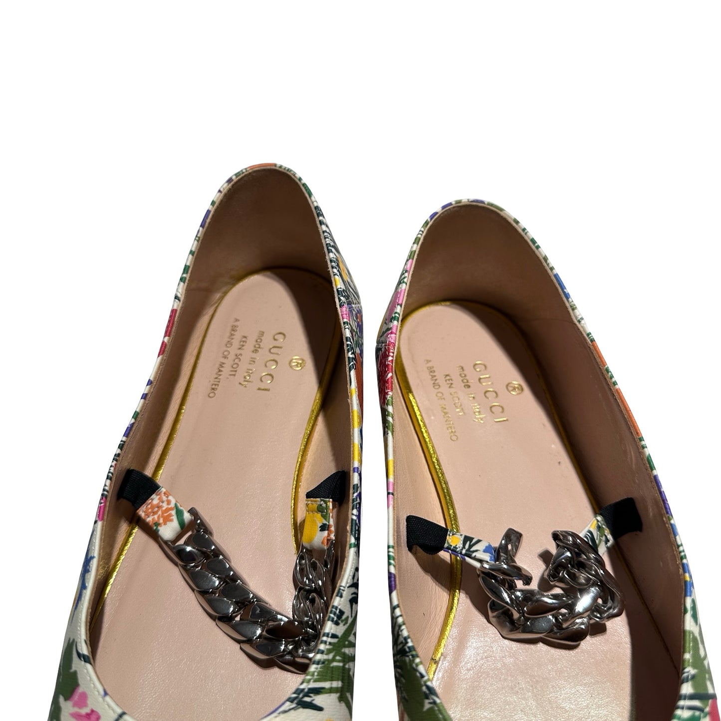 Used GUCCI Shoes Pink Yellow Green