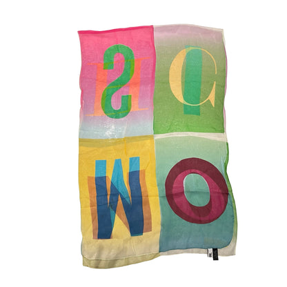 Used MOSCHINO Cotton Long Logo Scarf Multicolour Scarf Multicolour