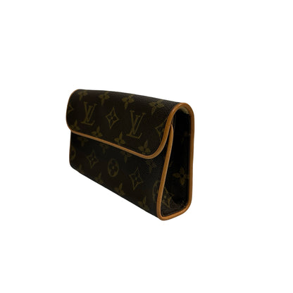 Used LOUIS VUITTON Monogram Canvas Pochette Florentine Belt bag Brown
