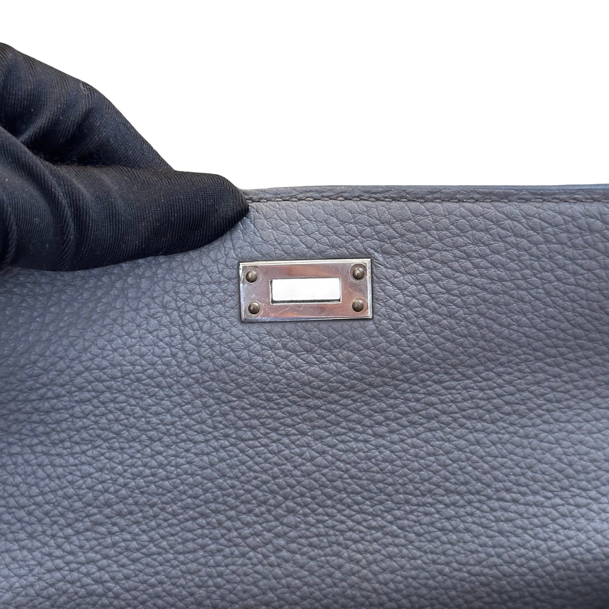 Used HERMES Togo Kelly25 Handbag Grey PHW