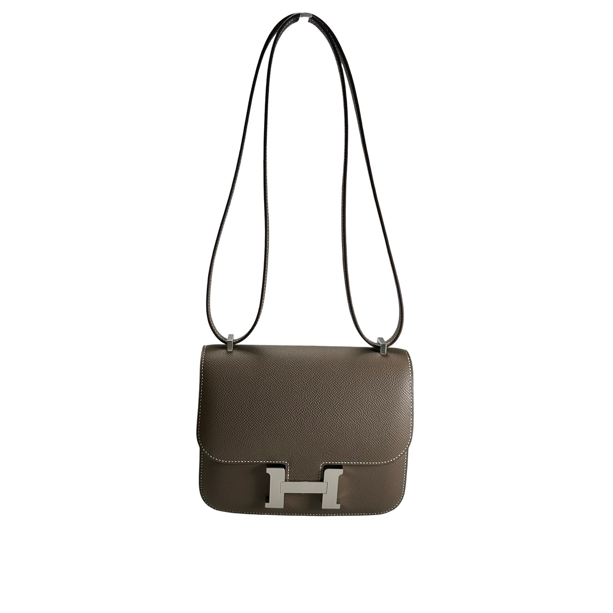Brand New HERMES Epsom Mini Constance Shoulder Bag Etoupe PHW