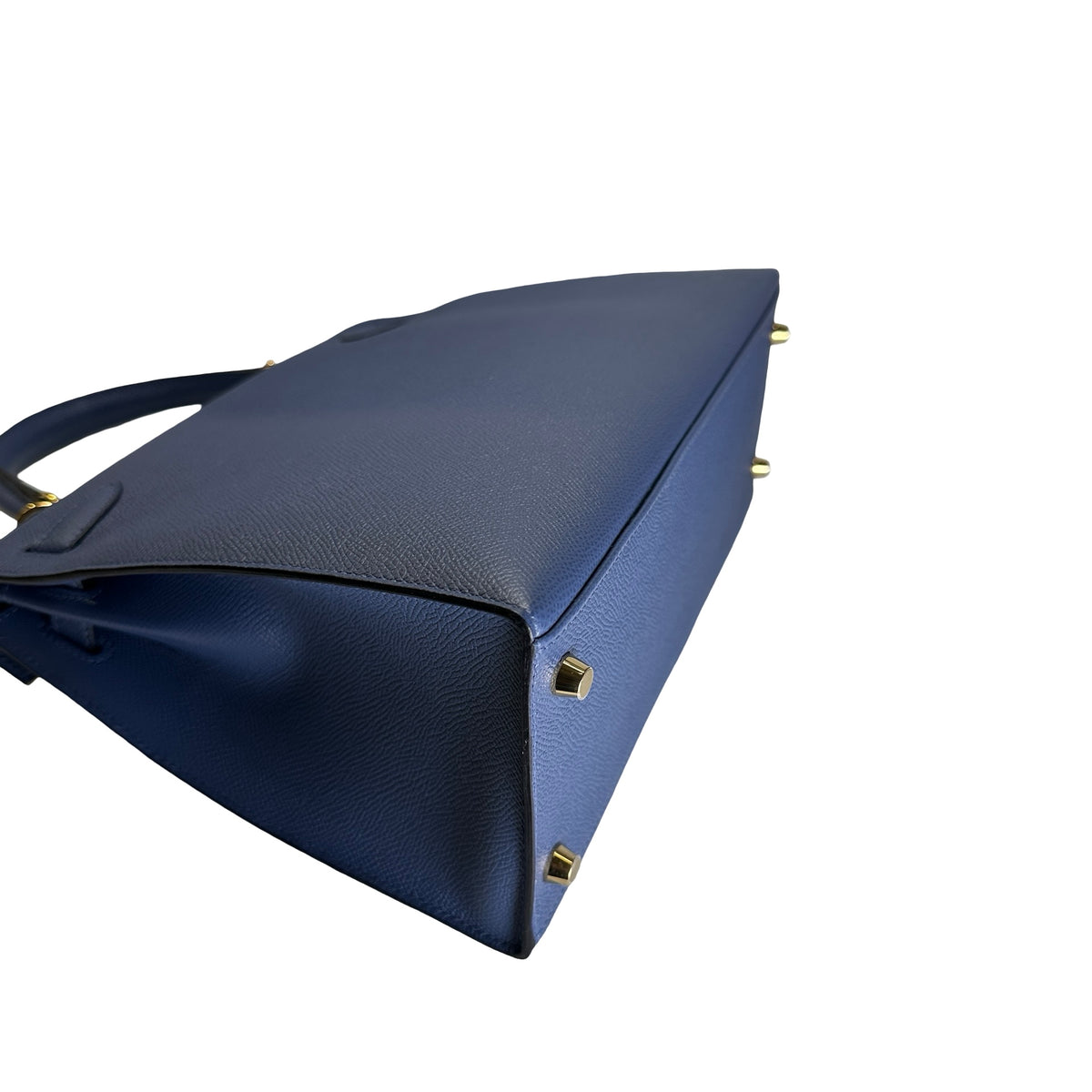 Used HERMES Epsom Kelly 28 with strap Handbag Blue Gold