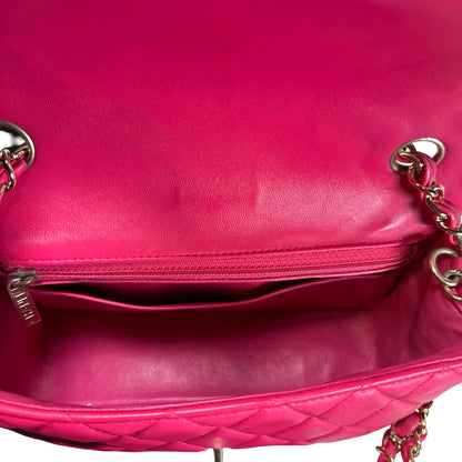 Used CHANEL Mini Classic Flap Two Way Shoulder Bag Pink GHW