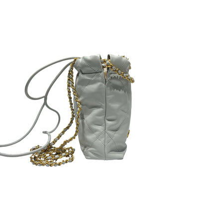 Used CHANEL 22 mini Cross Body Bag Grey GHW
