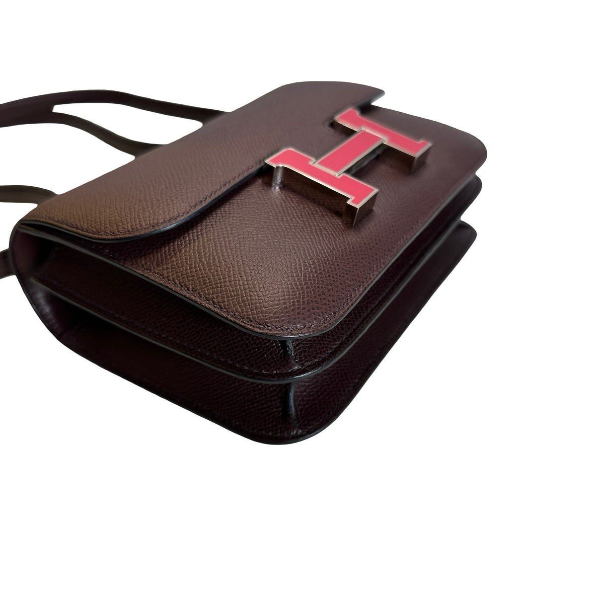 Used HERMES Epsom Mini Constance Crossbody Bag Rouge