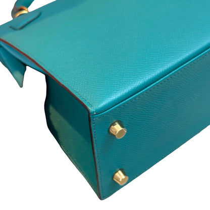 Used HERMES Epsom Kelly 25 Handbag Green GHW