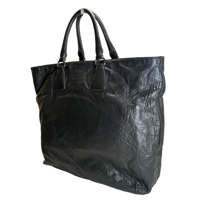 Used PRADA Leather Tote Bag Tote Bag Black