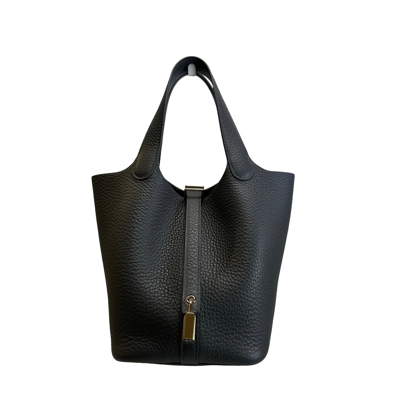 Used HERMES TC Picotin 18 Bucket Bag Grey GHW