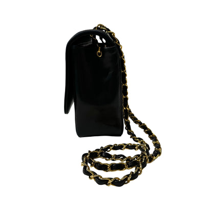 Used Chanel Lambskin Leather Cf Flap Vintage Shoulder Bag Black GHW