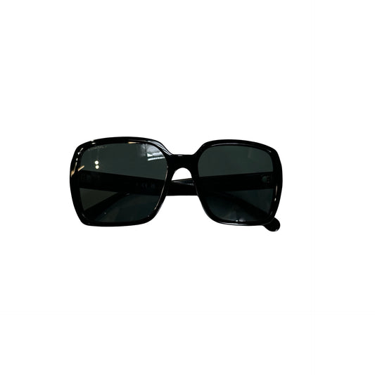 Used CHANEL Solid Square Sunglasses SUNGLASSESS Black Silver