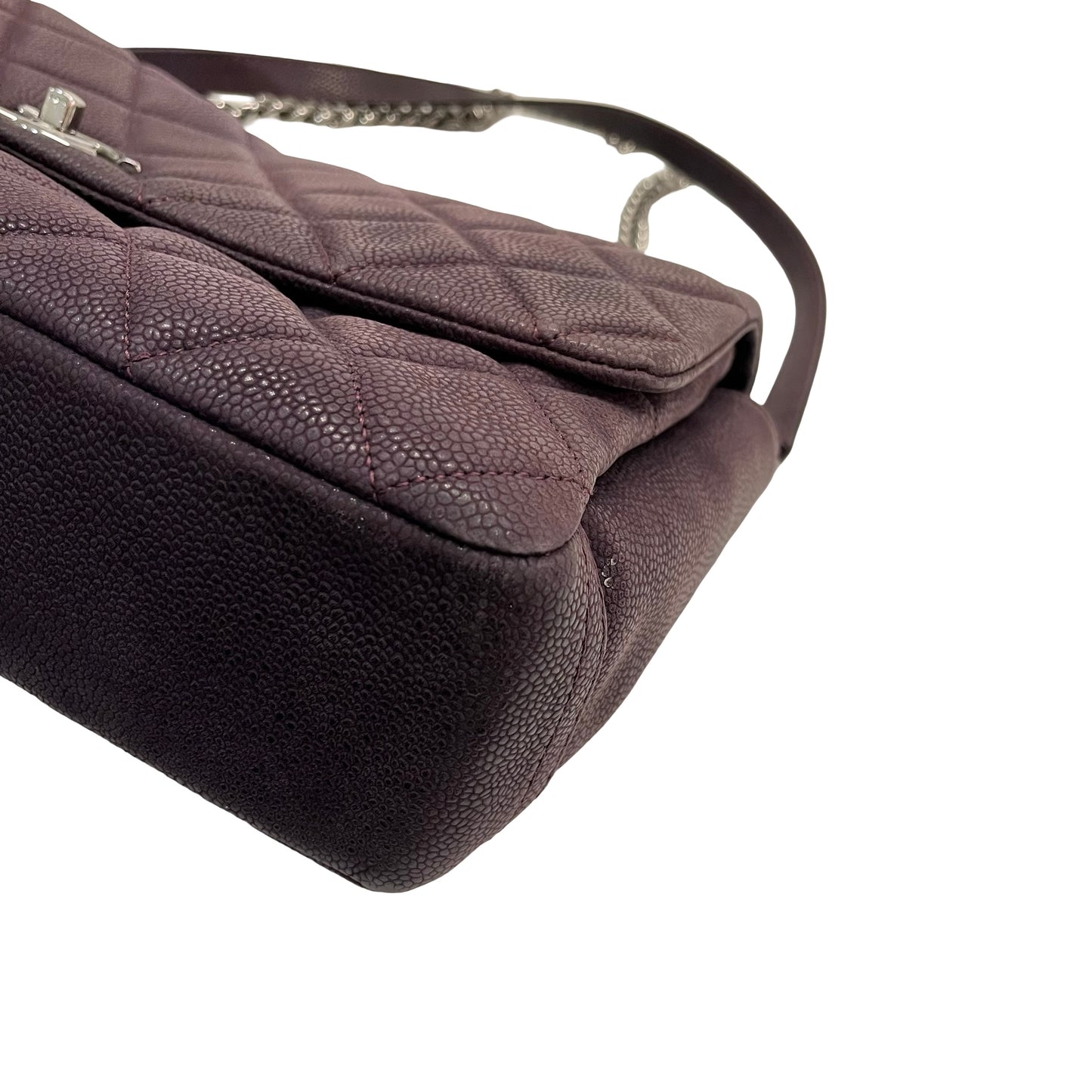 Used Chanel Caviar Leather Chain Purple PHW