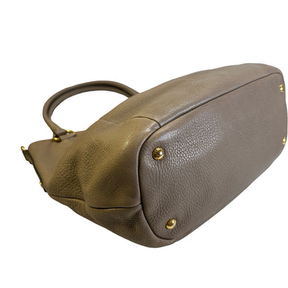 Used PRADA Vitello Phenix Leather Vitello Phenix Shopping Tote Handbag Argilla Grey Taupe