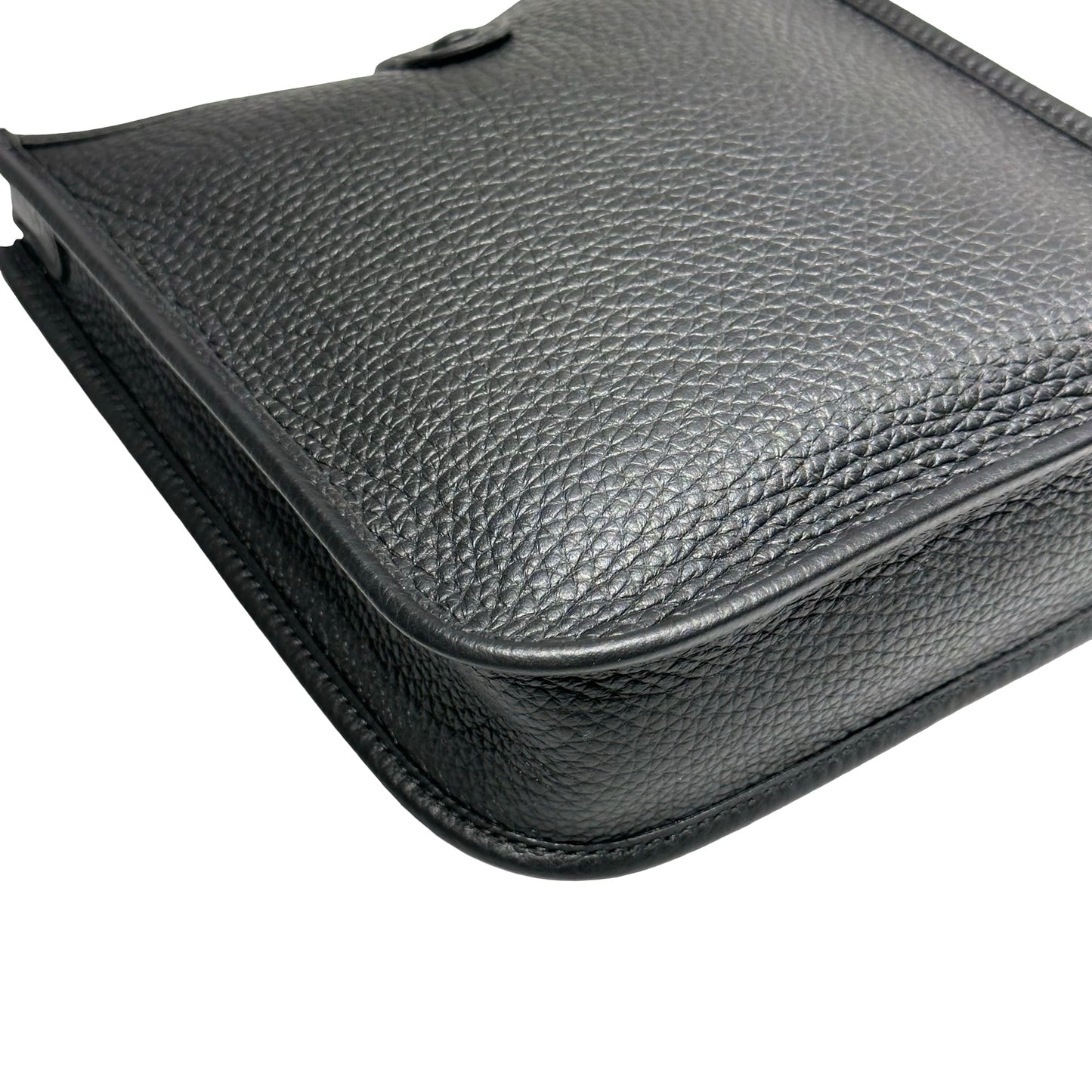 New HERMÈS MINI EVELYNE Cross Body Bag Black PHW