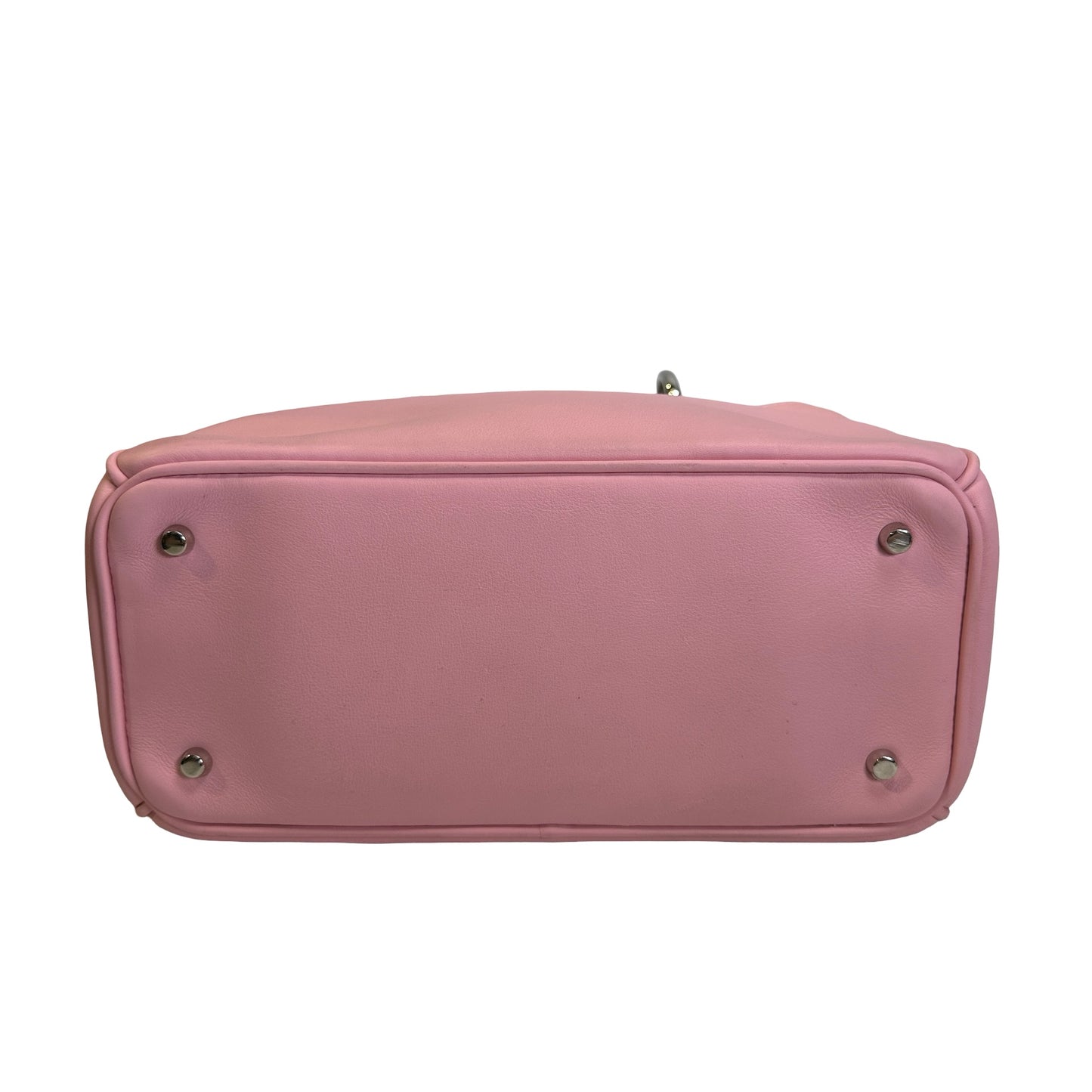 Used DIOR Calfskin Lady Dior Handbag Pink PHW