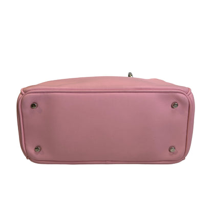 Used DIOR Calfskin Lady Dior Handbag Pink PHW
