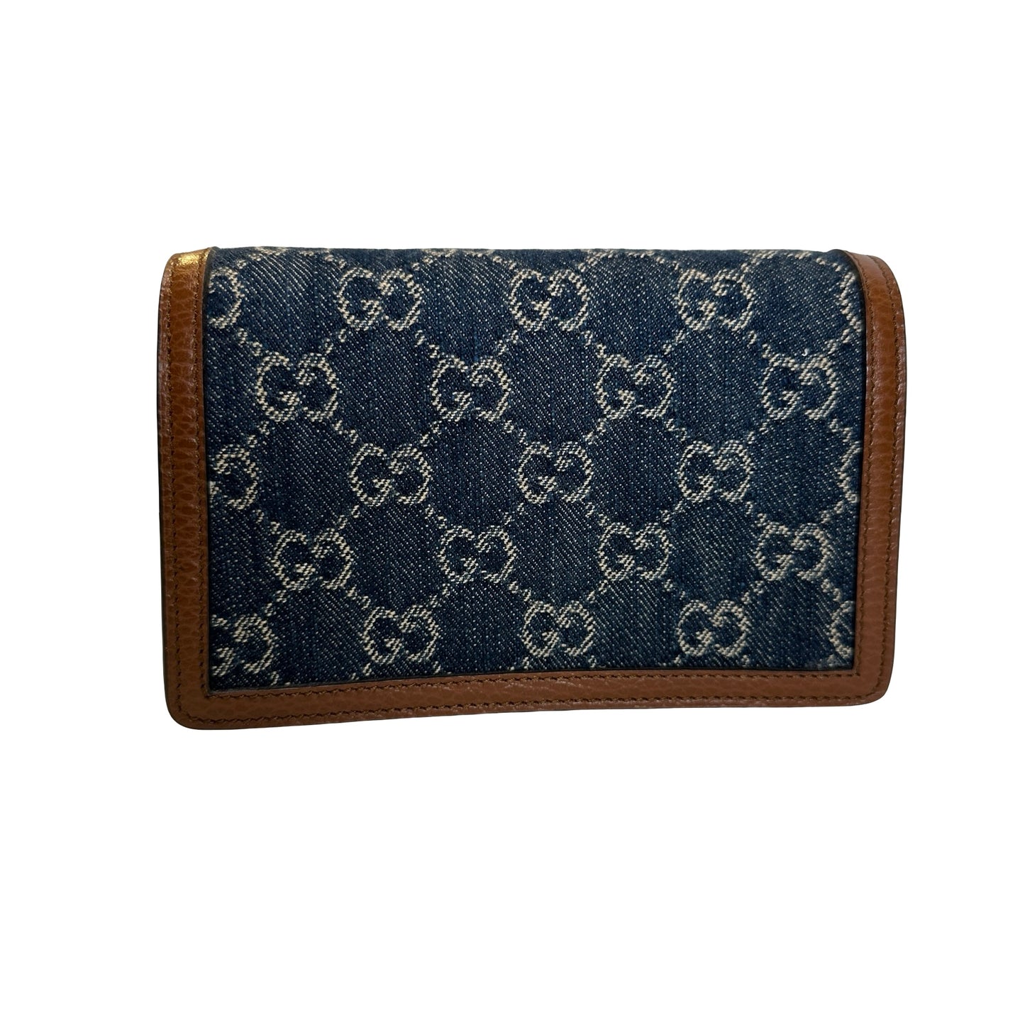 Used GUCCI GG Supreme Denim Dionysus Shoulder Bag Blue Brown