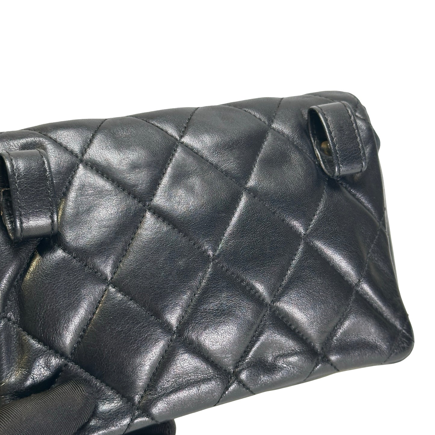 Used CHANEL Quilted Matelasse Belt bag Black
