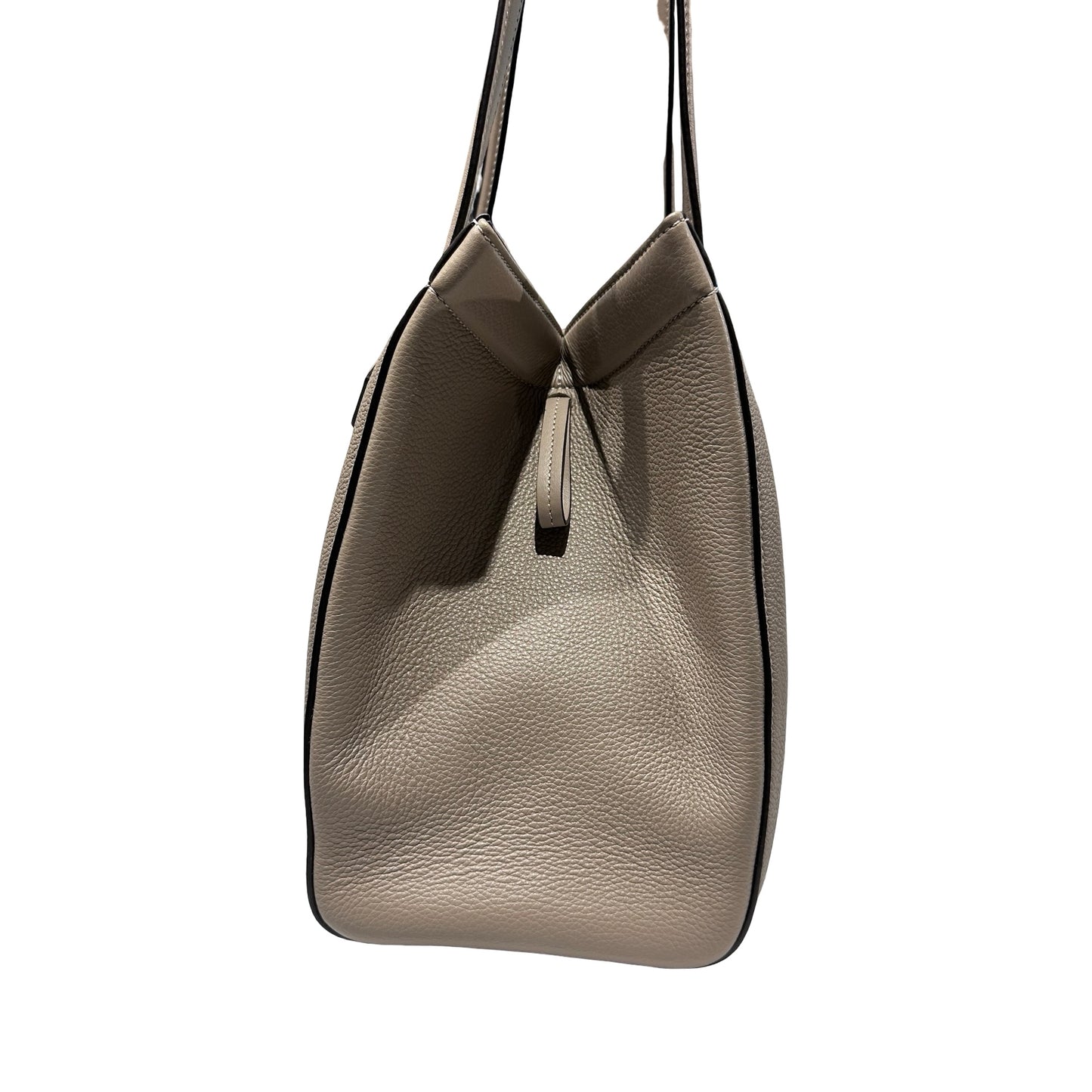 Used Fendi Calfskin Leather Tote Bag Grey GHW