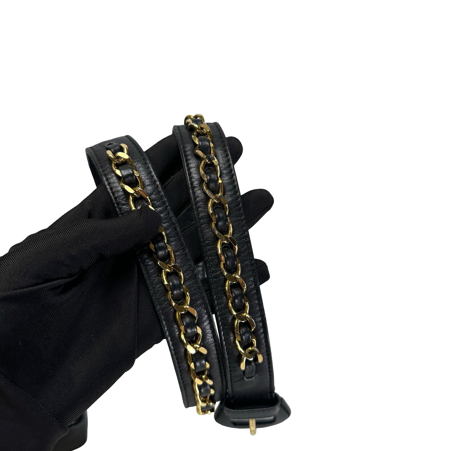 Used CHANEL Quilted Matelasse Belt bag Black