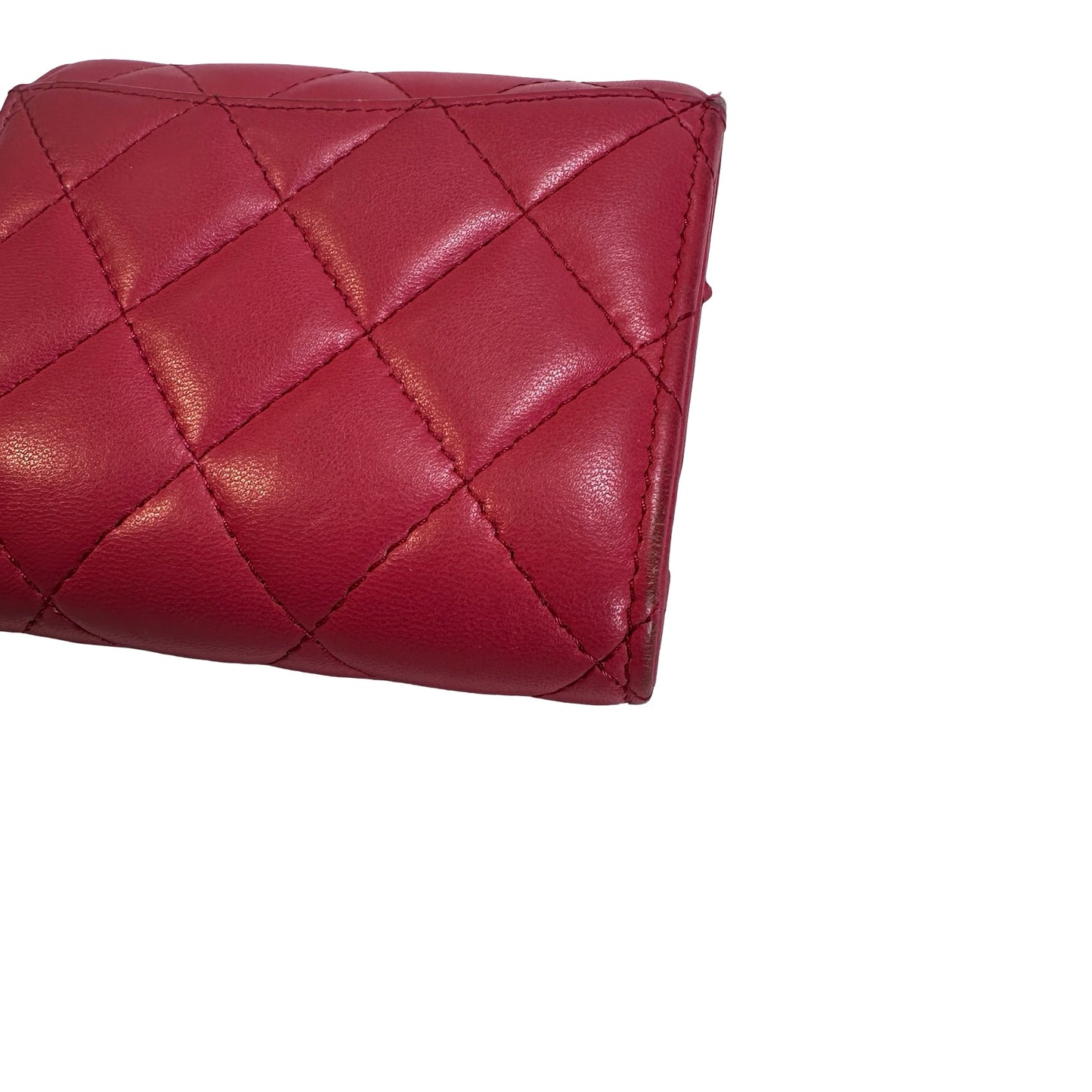 Used CHANEL Lambskin Quilted Classic Small Flap Wallet Wallet Pink PHW