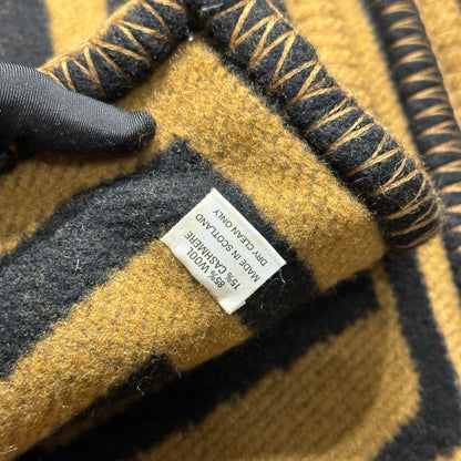 Used LOUS VUITTON Stripes Rocabar Blanket Scarf Black Yellow