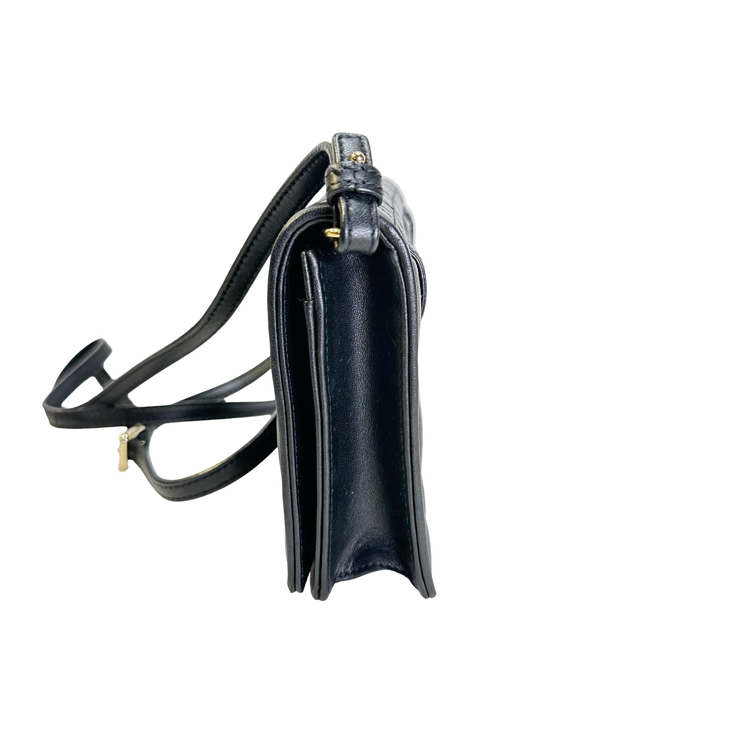 Used DIOR Cannage Lady Dior Crossbody Bag Black GHW