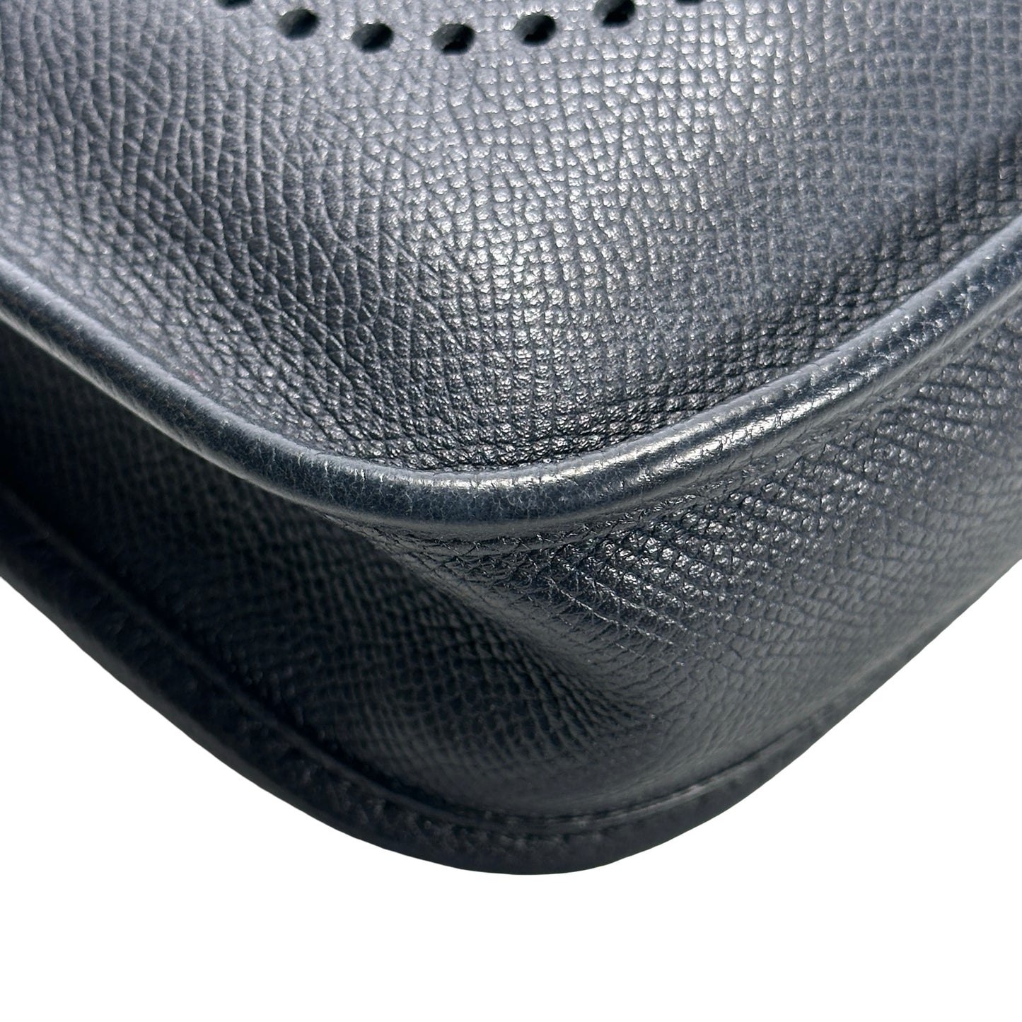 Used HERMES Leather Mini Evelyne Shoulder Bag Black