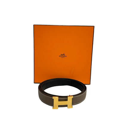 Used HERMES Solid Constance Belt Belt Etoupe GHW