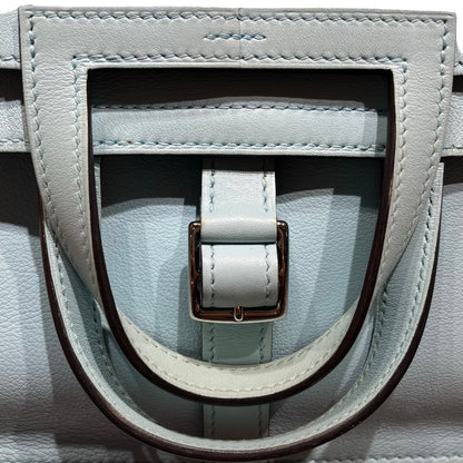 Used HERMÈS Mini Halzan Shoulder Bag Light Blue PHW
