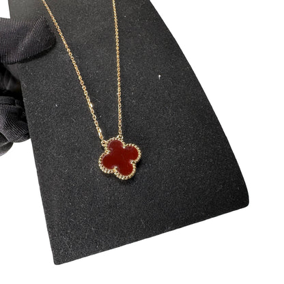 Used VAN CLEEF & ARPELS 18K Gold Alhambra Necklace Necklace Red GHW
