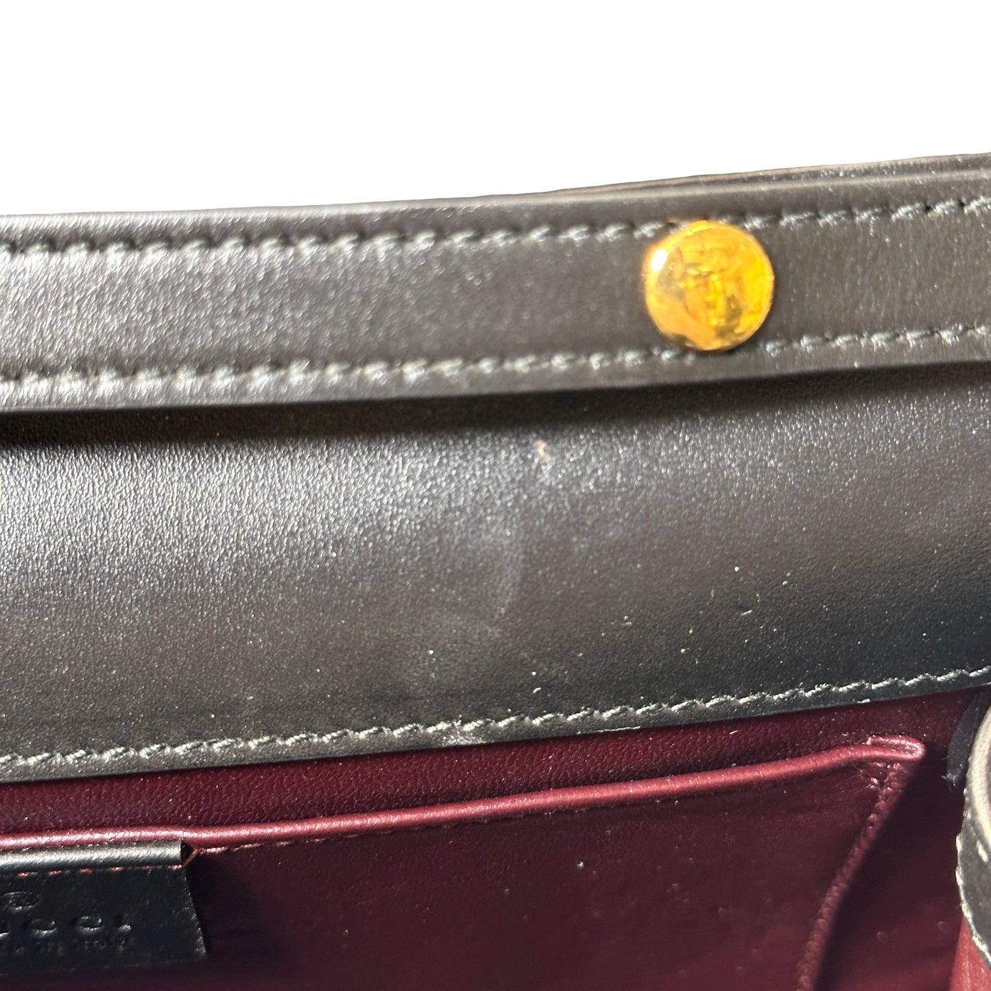 GUCCI Leather Zumi Shoulder Bag Black