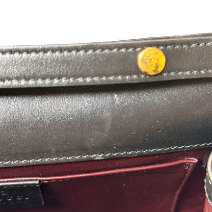 GUCCI Leather Zumi Shoulder Bag Black
