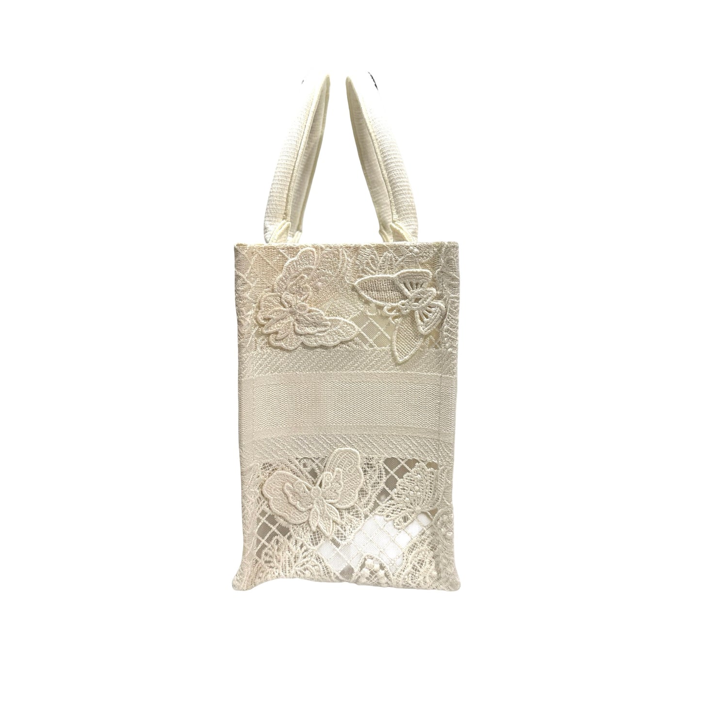 Used DIOR Book Tote Handbag White